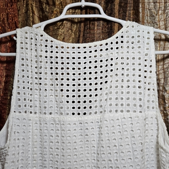 Lane Bryant White Sleeveless Eyelet Dress Plus Size 20 - Picture 6 of 7